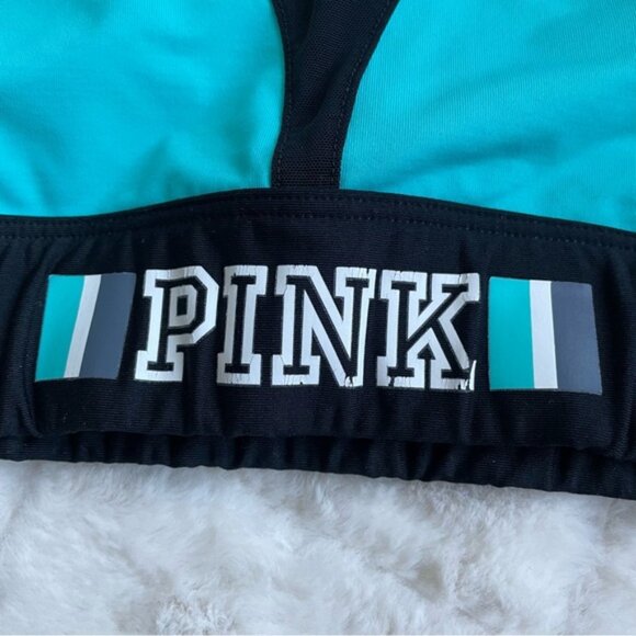 Victoria’s Secret PINK | Blue & Black Ultimate Unlined Sports Bra | Size Small - Picture 3 of 7